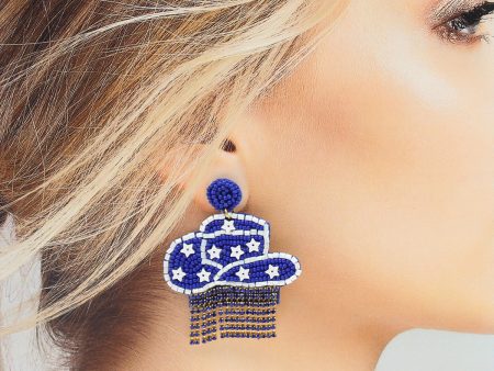 Beaded Cowboy Hat Earrings For Discount