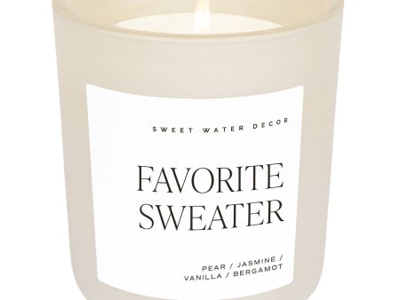 Favorite Sweater 15 oz Matte Soy Candle For Sale