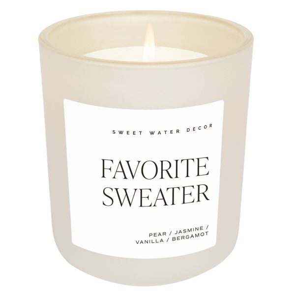 Favorite Sweater 15 oz Matte Soy Candle For Sale