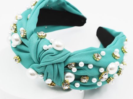 Jeweled Knotted Fabric Headband Discount