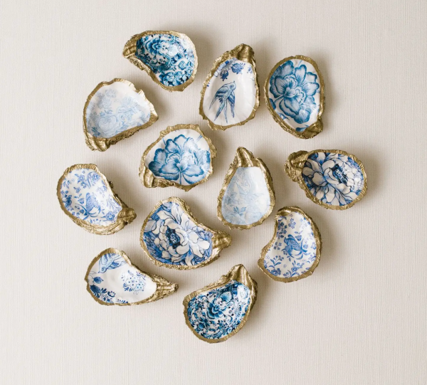 Butterfly Peony Oyster Jewelry Dish For Cheap