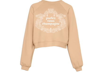 Parlez Vous Champagne Cropped Sweatshirt For Discount