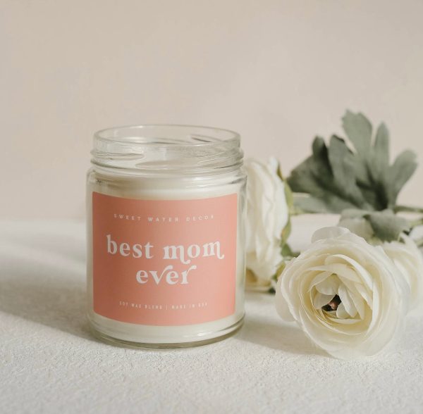 Best Mom Ever! Blush Pink Soy Candle Hot on Sale