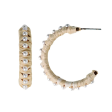 Natural Raffia Pearl Statement Hoop Earrings Online now