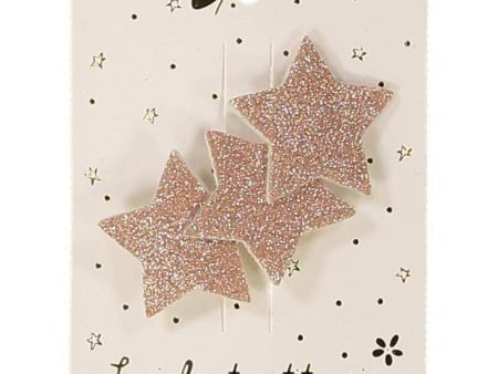 Pink Glitter Star Trio Hair Clip on Sale