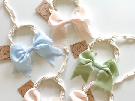 Pretty Little Bow Macrame Wreath Hanging Decor on Sale