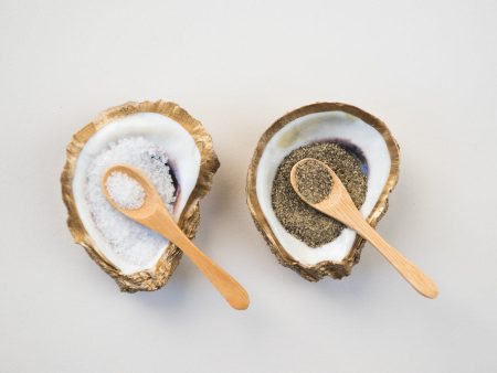 Gilded Oyster Shell Salt & Pepper Cellar Set For Discount