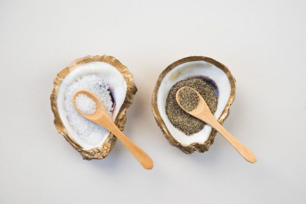 Gilded Oyster Shell Salt & Pepper Cellar Set For Discount