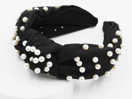 Pearl Beaded Knotted Fabric Headband Online Sale