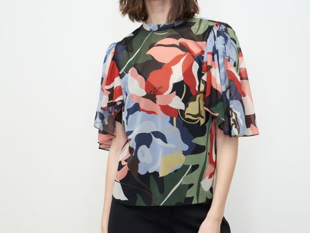 Botanical Garden Mock Neck Blouse Online