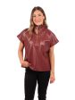 Poppy Faux Leather Pullover Hot on Sale