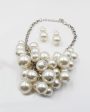 Layered Pearl Necklace & Earrings Supply