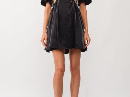 Lola Black Bow Mini Dress Supply