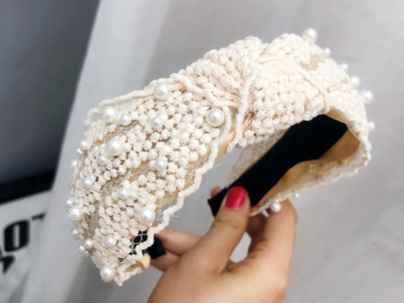 Pearl Lace Top Knot Headband Online Sale