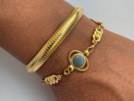 Golden Evil Eye Bangle Bracelet Duo For Cheap