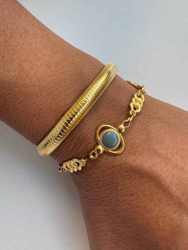 Golden Evil Eye Bangle Bracelet Duo For Cheap