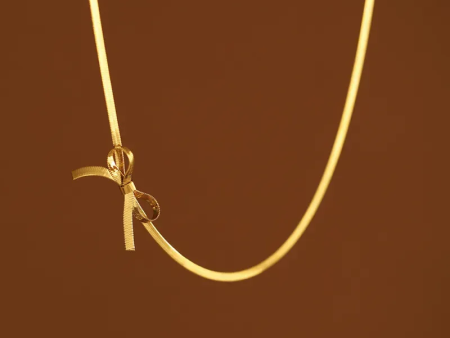 Bow Knot Gold Choker Necklace For Sale