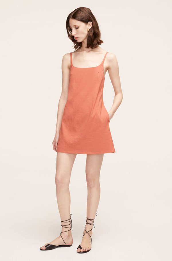 Stretch Linen Skirted Romper Online now