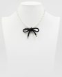 Pearl Beaded Bow Necklace For Cheap