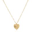 Beaded Gold Heart Paperclip Necklace For Cheap