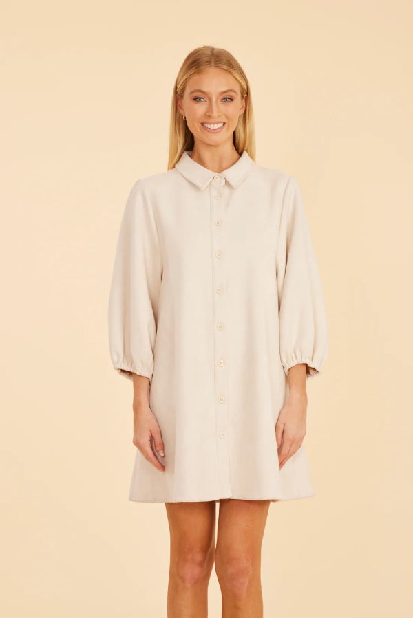 Faux Suede Puff Slv Shirt Dress Sale