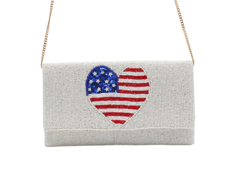 American Flag Heart Clutch Bag Supply