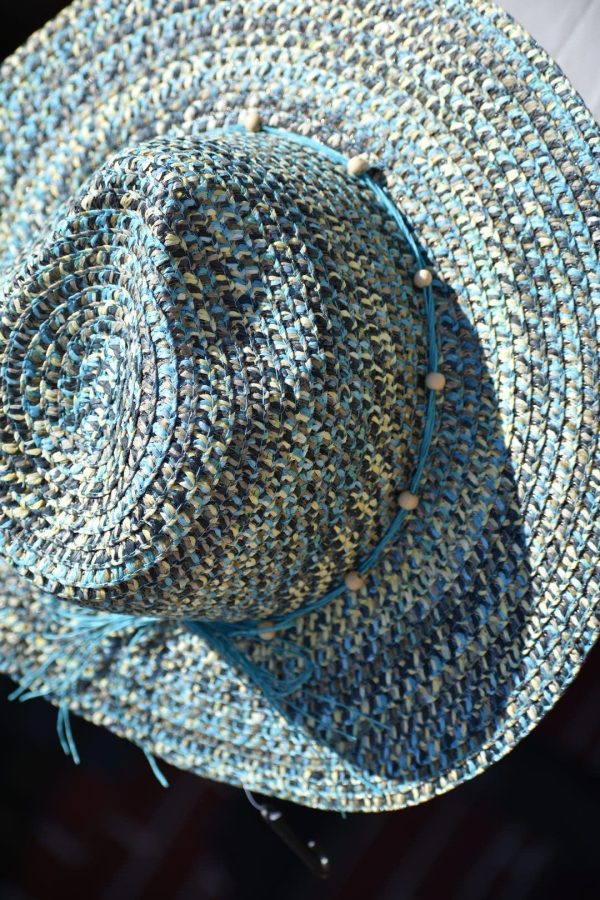 Turquoise Straw Hat on Sale