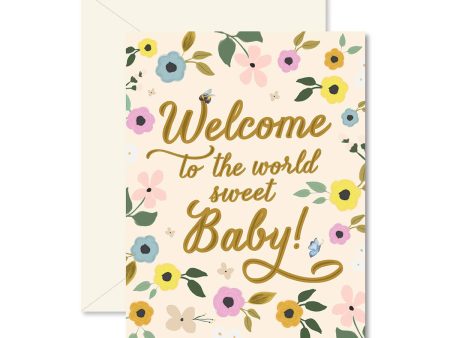 Welcome Sweet Baby Greeting Card on Sale