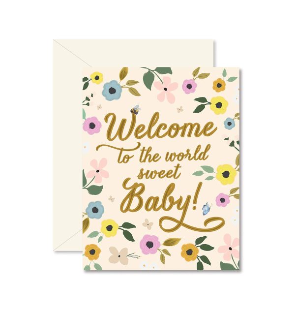 Welcome Sweet Baby Greeting Card on Sale