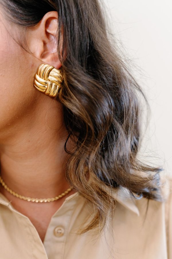 The Golden Hour Classic Statement Earrings For Discount