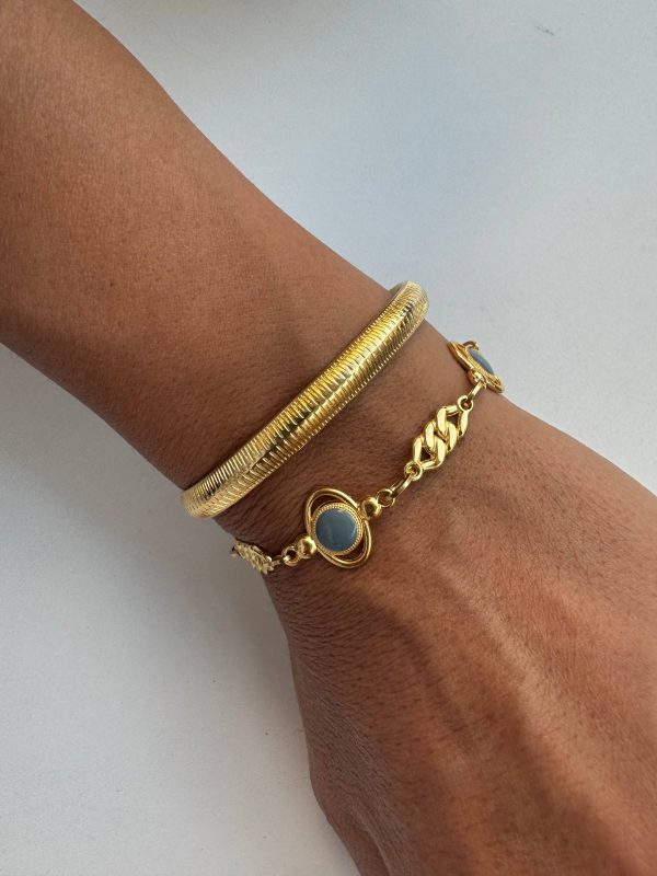 Golden Evil Eye Bangle Bracelet Duo For Cheap