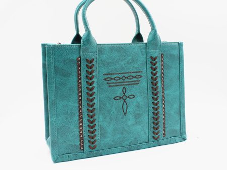 Turquoise Western Tote Bag Cheap