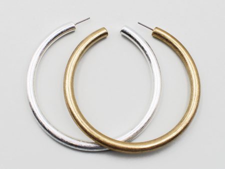 80mm Matt Metal Hoop Earrings For Cheap