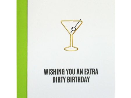 Extra Dirty Birthday Paper Clip Letterpress Card Discount