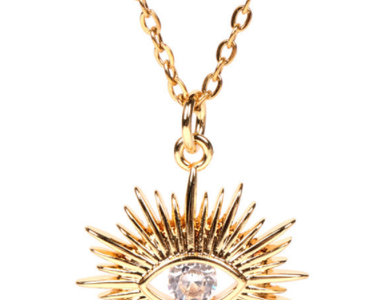 Sunburst Evil Eye Necklace Discount