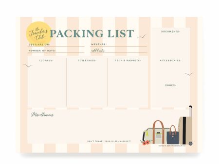 Traveler s Packing List Notepad Online Sale