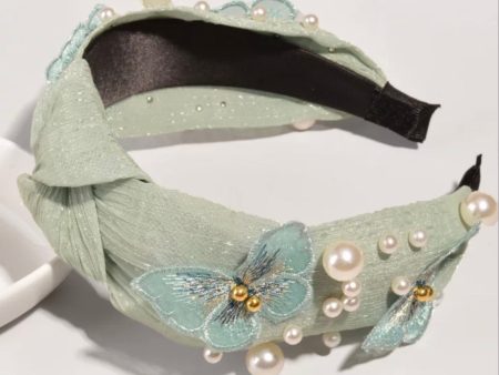 Butterfly Pearl Top Knot Headband Sale