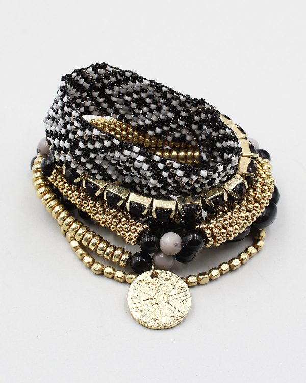 Multiple Layered Stacked Stretch Bracelet Set Supply