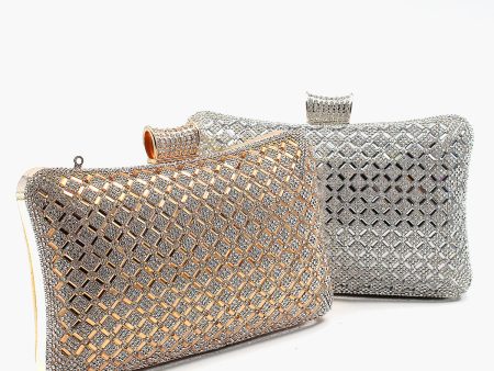 Diamond Pattern Sparkling Stone Evening Bag Hot on Sale