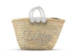 Wifey Straw Pom Pom Bag Hot on Sale