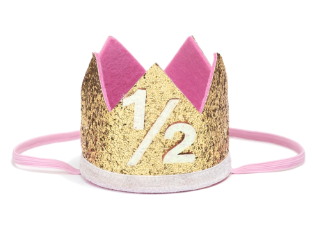 1 2 Birthday Glitter Crown Headband Supply