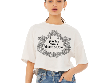 Parlez Vous Champagne Cropped Tee Sale