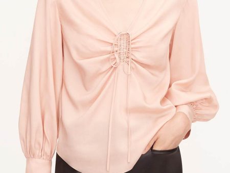 Drawstring Long Sleeve Blouse Online Sale