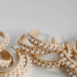 Natural Raffia Pearl Statement Hoop Earrings Online now