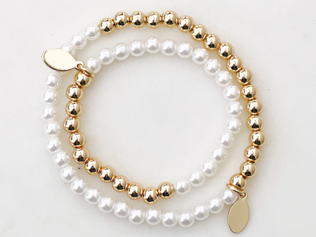 Pearl Mama & Mini Bracelet Set Hot on Sale