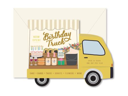 Birthday Truck Die-Cut Greeting Card Hot on Sale