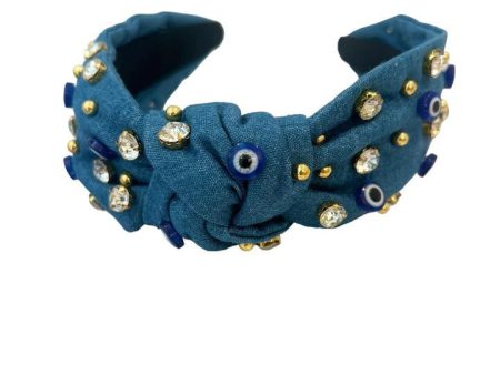 The Mykonos Evil Eye Top Knot Headband For Cheap