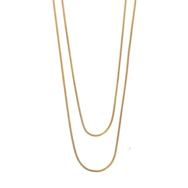 Simple Layered Gold Necklace Hot on Sale