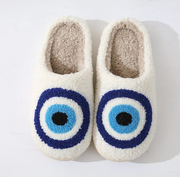 Evil Eye Sherpa Slippers Discount