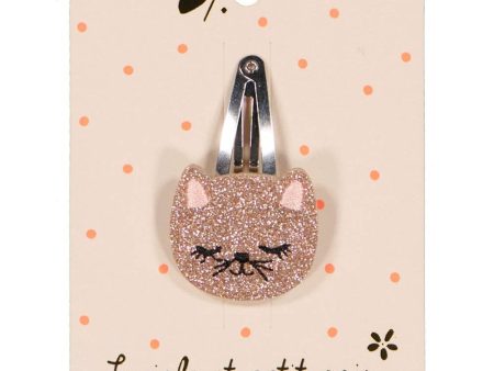 Pretty Little Pink Glitter Kitten Hair Clip Supply